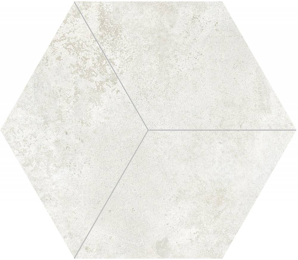 Мозаика Tubadzin MР-Torano Hex 1, цвет белый, поверхность лаппатированная, прямоугольник, 297x343