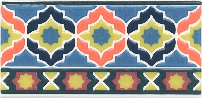 Декоративные элементы Kerama Marazzi Алькасар HGD\A322\16000, цвет разноцветный, поверхность глянцевая, прямоугольник, 74x150