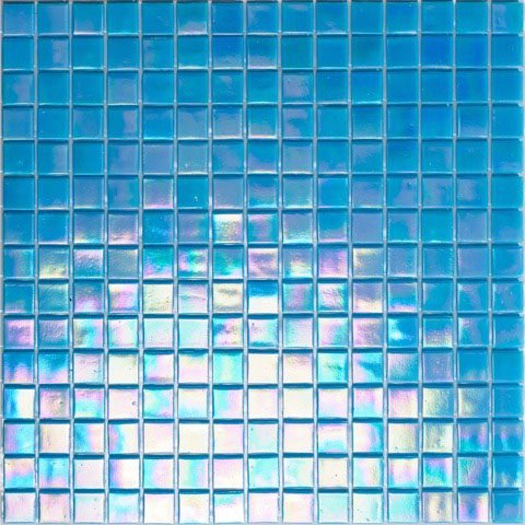 Мозаика Alma Mosaic Pearly PB309, цвет голубой, поверхность глянцевая, квадрат, 200x200