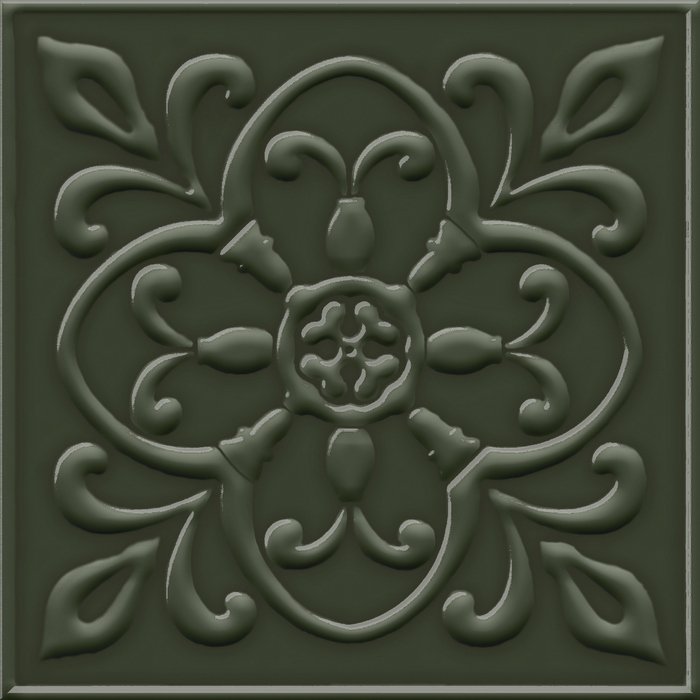 Керамогранит Gracia Ceramica Moretti Green PG 02, цвет зелёный, поверхность глянцевая, квадрат, 200x200