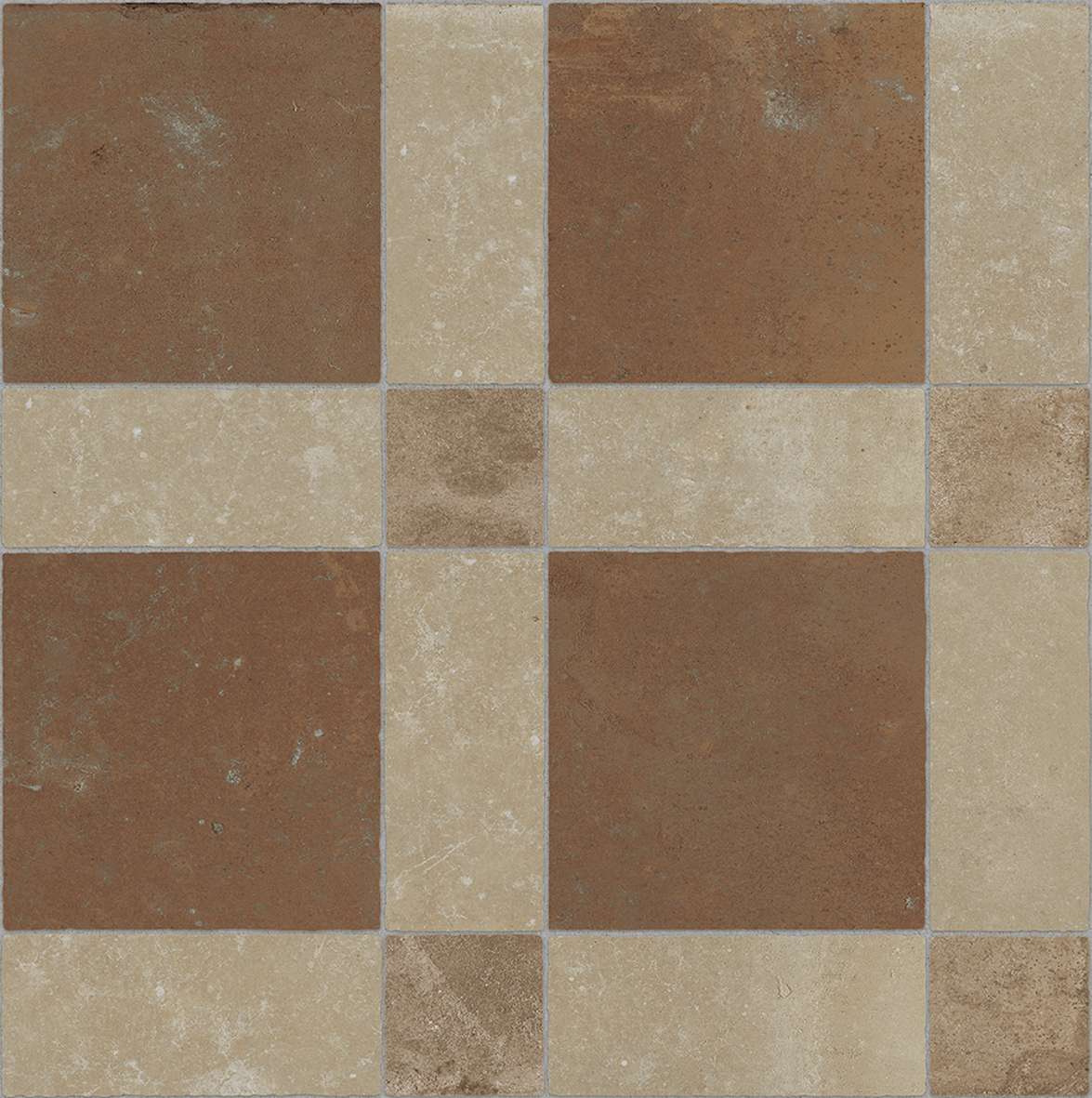 Керамогранит Aparici Cotto Stamp Natural, цвет коричневый, поверхность матовая, квадрат, 592x592