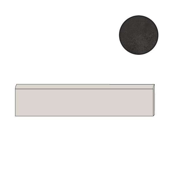 Бордюры Piemme Materia Batt. Deep Lap/Ret 02905, цвет чёрный, поверхность лаппатированная, прямоугольник, 45x600