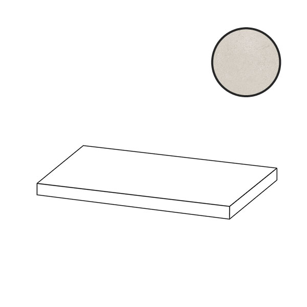 Ступени Cerdomus Concrete Art Elemento L Angolo Dx Bianco Safe 97634, цвет белый, поверхность сатинированная, прямоугольник, 200x600
