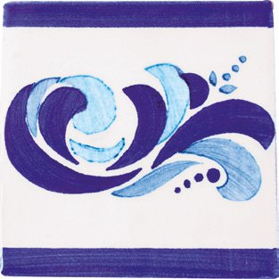 Декоративные элементы Cevica Dec. Alicante Azul, цвет синий, поверхность глянцевая, квадрат, 130x130