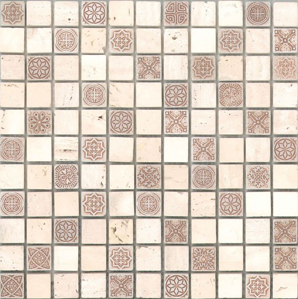 Мозаика Saloni Civis Nola Beige, цвет бежевый, поверхность матовая, квадрат, 300x300