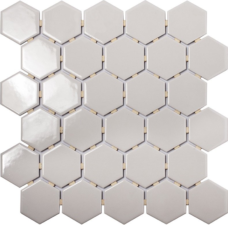 Мозаика Starmosaic Homework Hexagon Small Grey Glossy, цвет серый, поверхность глянцевая, шестиугольник, 271x282