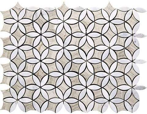Мозаика Skalini Fiore FIO-4, цвет бежевый, поверхность глянцевая, прямоугольник, 290x385