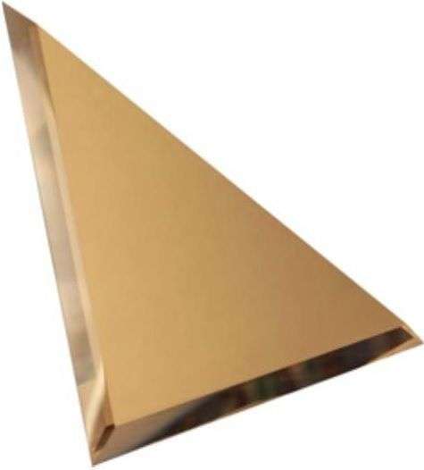 Керамическая плитка ДСТ Треугольная зеркальная бронзовая матовая плитка с фацетом 10 мм ТЗБм1-03, цвет коричневый, поверхность матовая, квадрат, 250x250