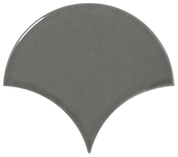 Керамическая плитка Equipe Scale Fan Dark Grey 21979, цвет серый тёмный, поверхность глянцевая, чешуя, 106x120