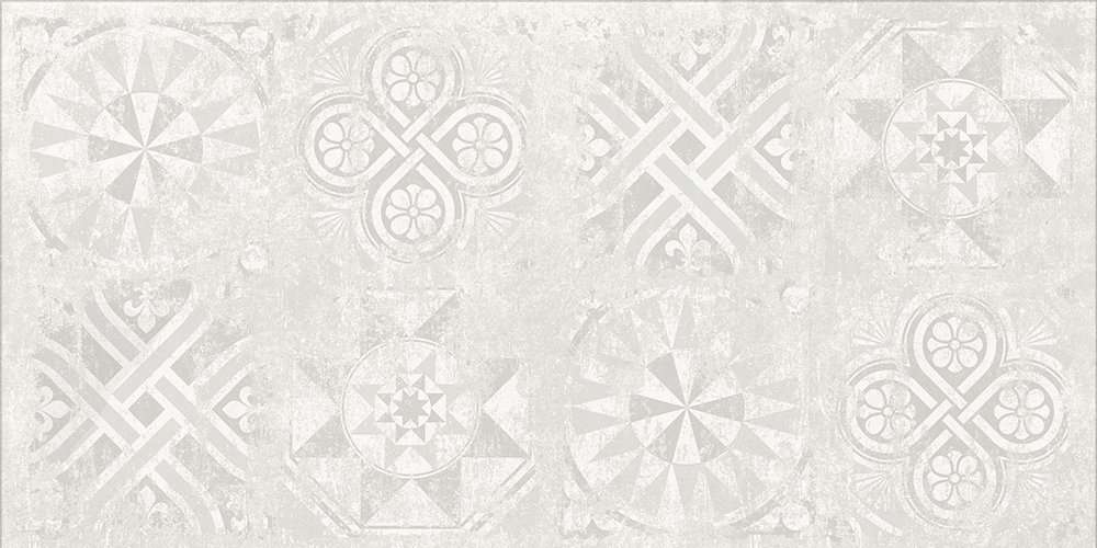 Керамогранит Идальго Цемент Декор ASR Белый, цвет белый, поверхность матовая, прямоугольник, 600x1200