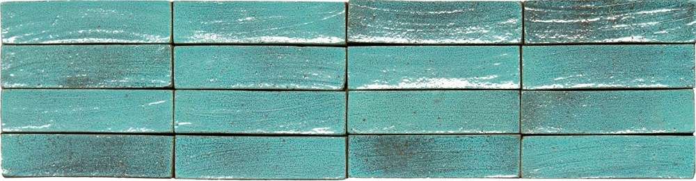 Керамическая плитка Eco Ceramica Metallica Line Blue, цвет бирюзовый, поверхность глянцевая, прямоугольник, 50x200