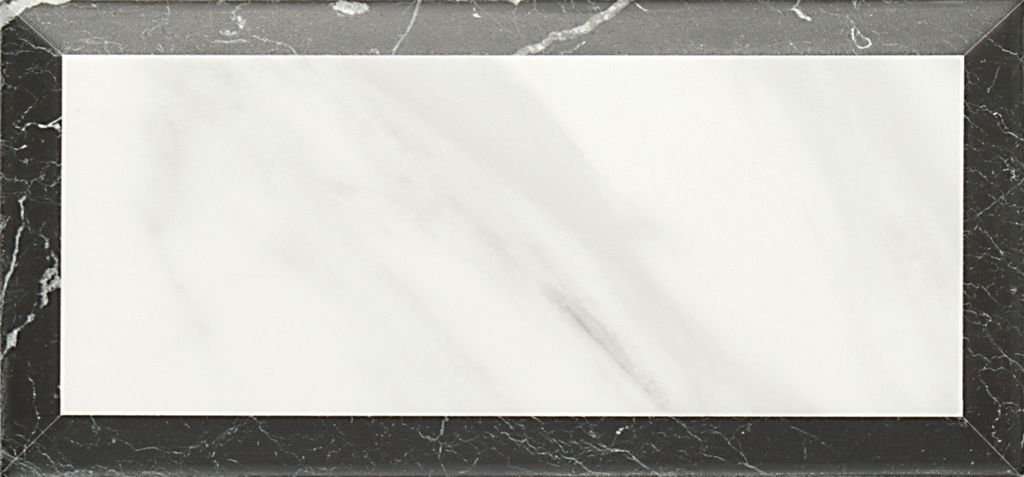 Керамическая плитка ZYX Metropolitain Museum White 219687, цвет чёрно-белый, поверхность глянцевая, кабанчик, 100x200