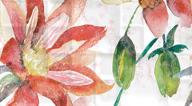 Панно Ceradim Surface Dec Florance Panno B, цвет разноцветный, поверхность глянцевая, прямоугольник, 250x450
