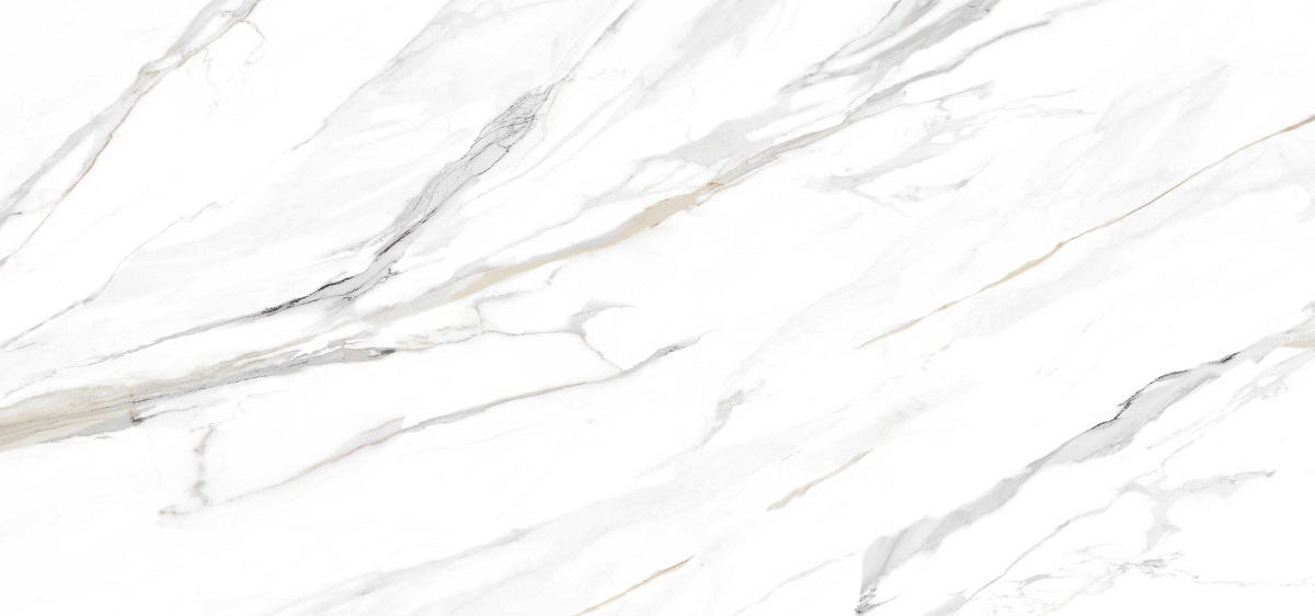 Широкоформатный керамогранит TAU Emporio Calacatta Pul., цвет белый, поверхность полированная, прямоугольник, 1200x2800