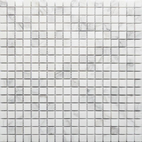 Мозаика Caramelle Mosaic Pietrine Dolomiti Blanco Pol 15X15 4mm, цвет белый, поверхность полированная, квадрат, 305x305