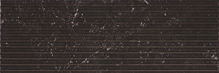 Керамическая плитка Pamesa Bolsena Pontesei Negro Rlv, цвет чёрный, поверхность глянцевая, прямоугольник, 300x900