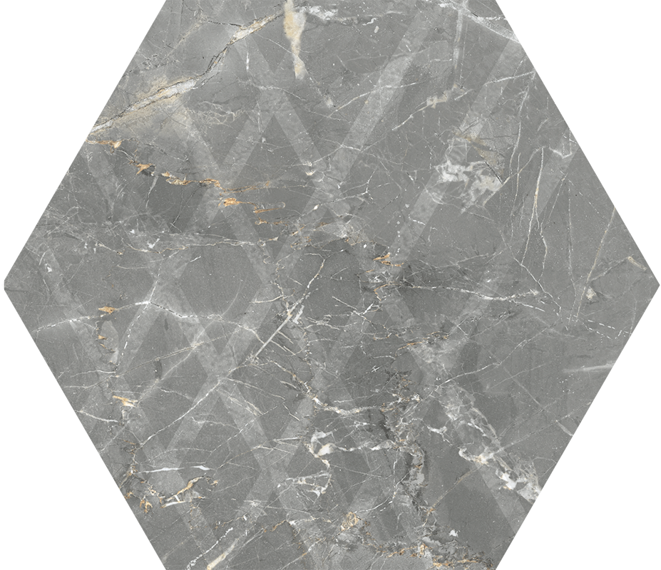 Керамогранит Paradyz Marvelstone Light Grey Heksagon Gres Szkl. Mat., цвет серый, поверхность матовая, шестиугольник, 171x198