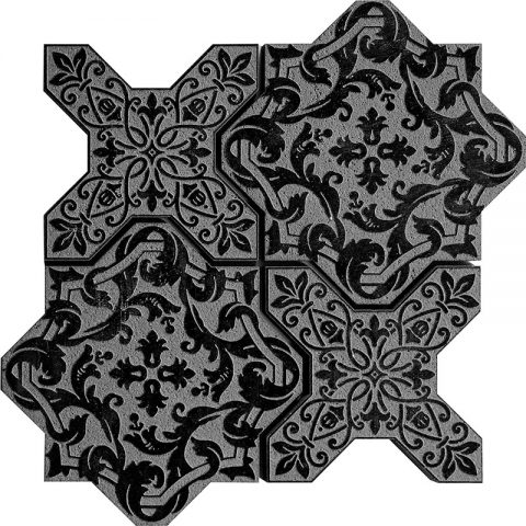 Керамическая плитка Skalini Pantheon PNV Black, цвет чёрный, поверхность матовая, квадрат, 239x239