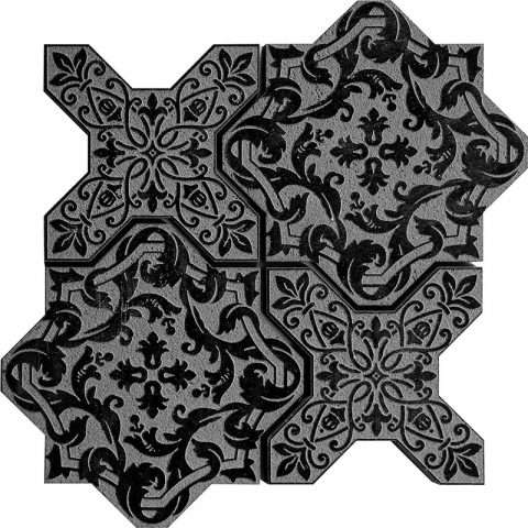 Керамическая плитка Skalini Pantheon PNV Black, цвет чёрный, поверхность матовая, квадрат, 239x239