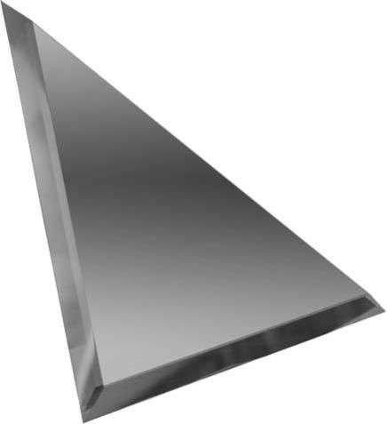 Керамическая плитка ДСТ Треугольная зеркальная графитовая плитка с фацетом 10 мм ТЗГ1-04, цвет серый, поверхность глянцевая, квадрат, 300x300