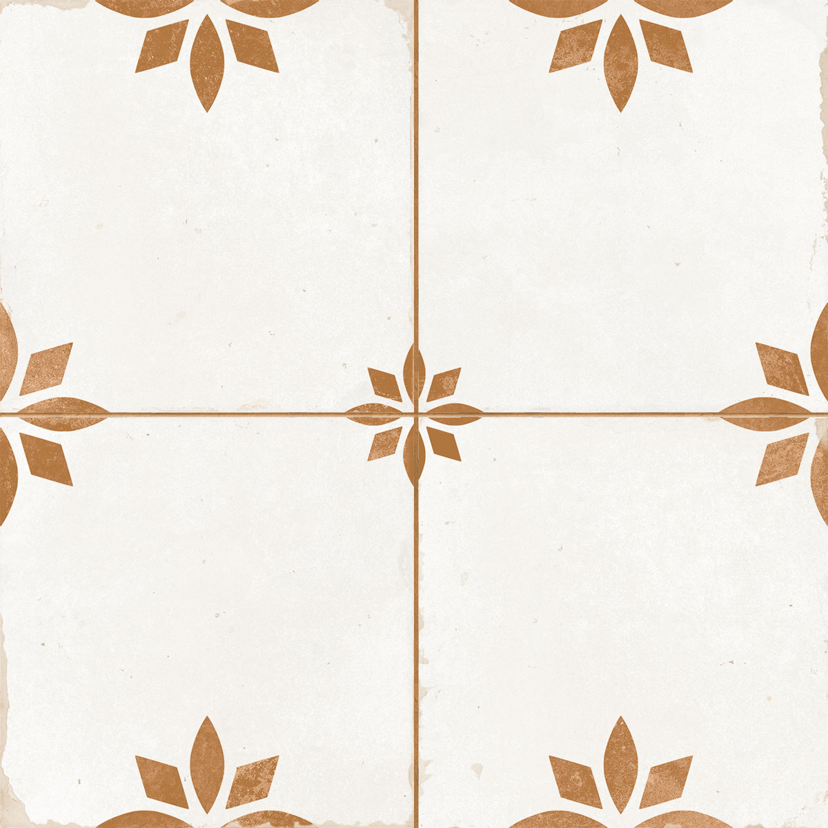 Керамическая плитка Dvomo Timeless Memories Oxide, цвет белый коричневый, поверхность матовая, квадрат, 450x450