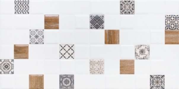 Керамическая плитка Lasselsberger Астрид Декор 1 Белый 1041-0178/1041-0238, цвет разноцветный, поверхность глянцевая, прямоугольник, 200x400