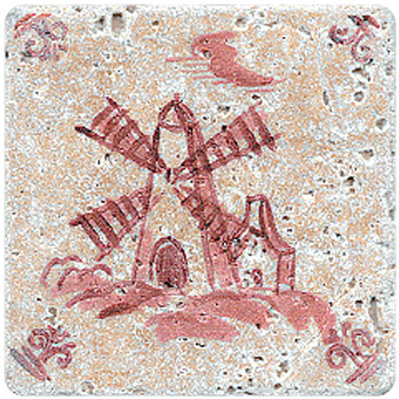 Декоративные элементы Stone4home Provance Изразцы 3, цвет бежевый красный, поверхность матовая, квадрат, 100x100