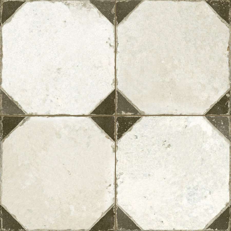 Керамическая плитка Peronda FS Yard Black 26173, цвет чёрно-белый, поверхность матовая, квадрат, 450x450