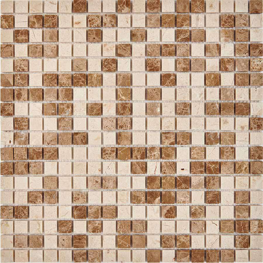 Мозаика Pixel Mosaic PIX273 Мрамор (15x15 мм), цвет бежевый, поверхность глянцевая, квадрат, 305x305