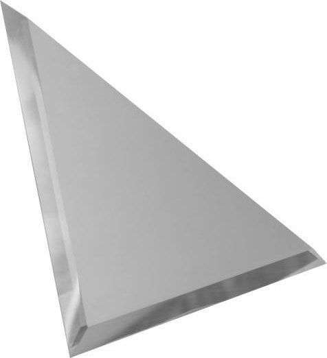 Керамическая плитка ДСТ Треугольная зеркальная серебряная плитка с фацетом 10 мм ТЗС1-02, цвет серый, поверхность глянцевая, квадрат, 200x200