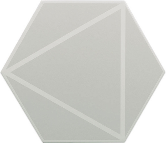 Керамогранит DNA Fancy Lines Grey 127019, цвет серый, поверхность матовая, шестиугольник, 200x230