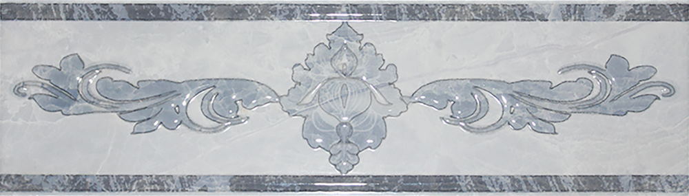 Бордюры Еврокерамика Дельма Серая В 24 DL 3108 TG, цвет серый, поверхность глянцевая, прямоугольник, 77x270