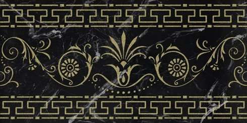 Бордюры Mapisa Classic Cenefa Marquina Gold, цвет чёрный, поверхность глянцевая, прямоугольник, 241x482