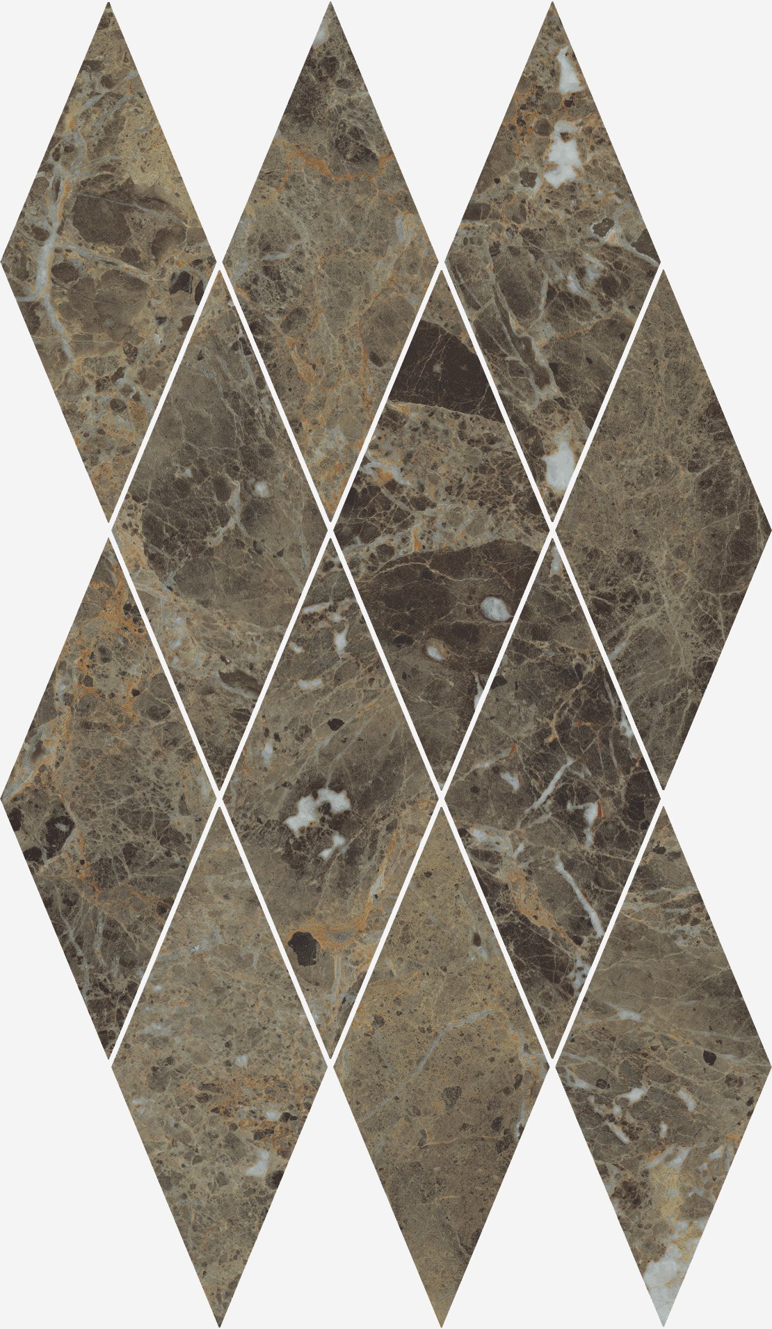Мозаика Italon Charme Deluxe Emperador Mosaico Diamond Lux 620110000117, цвет коричневый, поверхность полированная, прямоугольник, 280x480