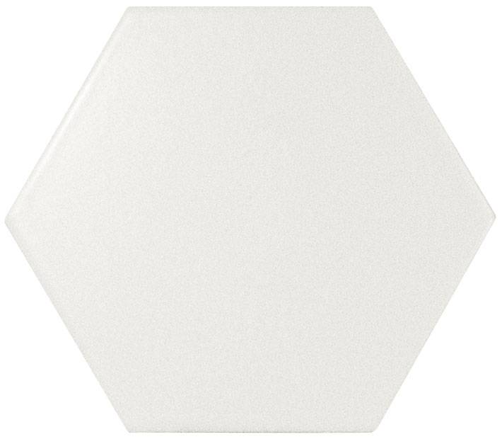 Керамическая плитка Equipe Scale Hexagon White Matt 21767, цвет белый, поверхность матовая, шестиугольник, 107x124