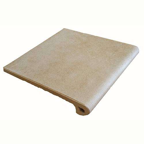 Ступени Gres de Aragon Stone Beige Peldano, цвет бежевый, поверхность матовая, квадрат с капиносом, 325x330