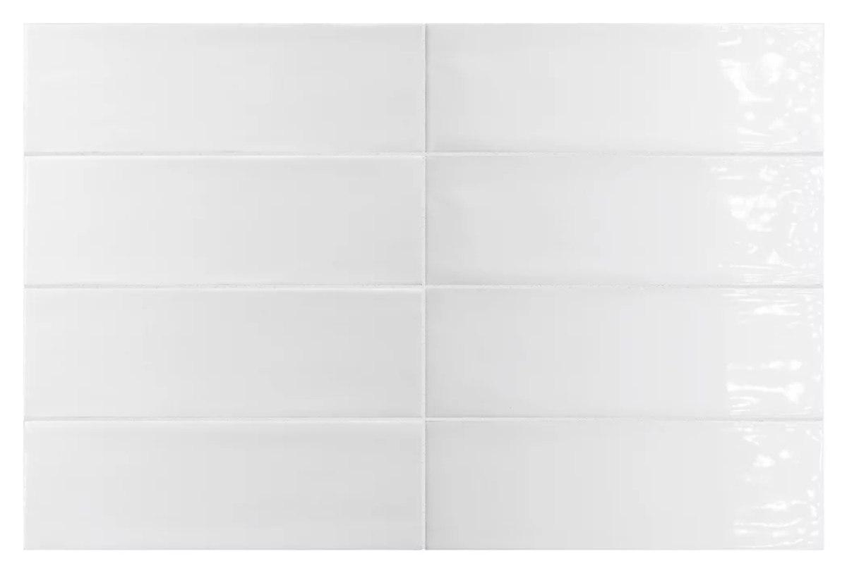 Керамогранит Equipe Fango Blanc Gloss 30684, цвет белый, поверхность глянцевая, под кирпич, 50x150