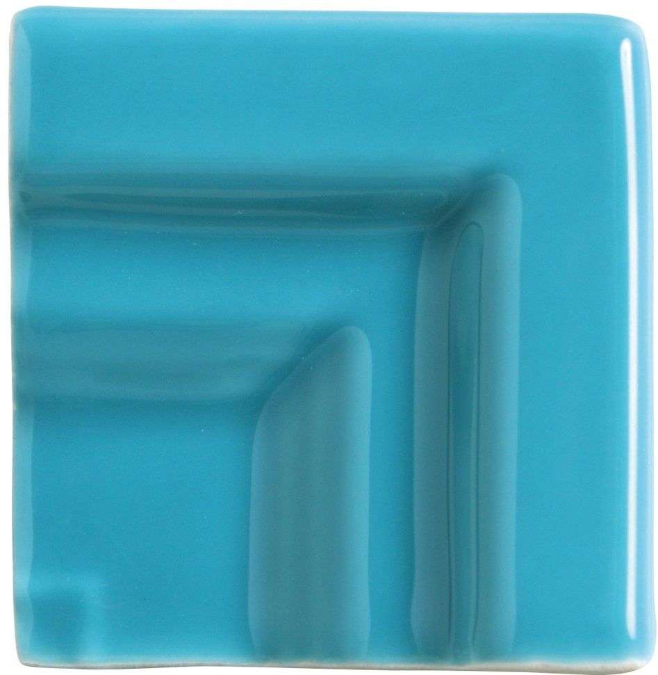 Спецэлементы Adex ADRI5075 Angulo Marco Cornisa Altea Blue, цвет бирюзовый, поверхность глянцевая, квадрат, 30x30