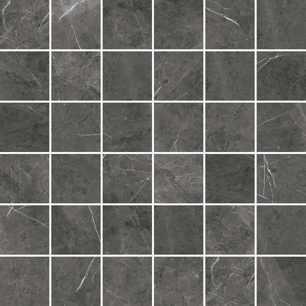 Мозаика ABK Mos.Quadr Pietra Grey Sable 1SR09701, цвет чёрный, поверхность натуральная, квадрат, 300x300