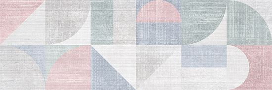 Керамическая плитка Global Tile Affresco Пэчворк 1064-0353, цвет белый розовый голубой, поверхность матовая, прямоугольник, 200x600