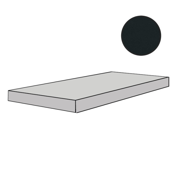 Ступени Floor Gres B&W Marble Black Naturale Gr.Sx 767439, цвет чёрный тёмный, поверхность матовая, прямоугольник, 330x1200