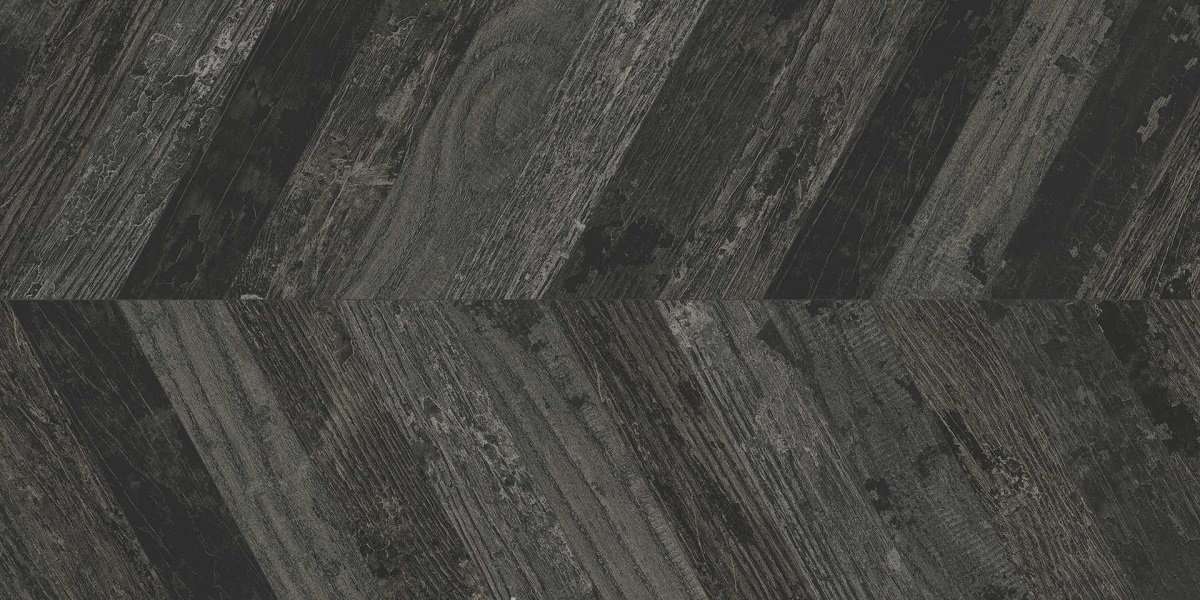 Керамогранит Grespania Rioja Chevron Negro 54RJ-97R, цвет чёрный, поверхность матовая, шеврон, 450x900