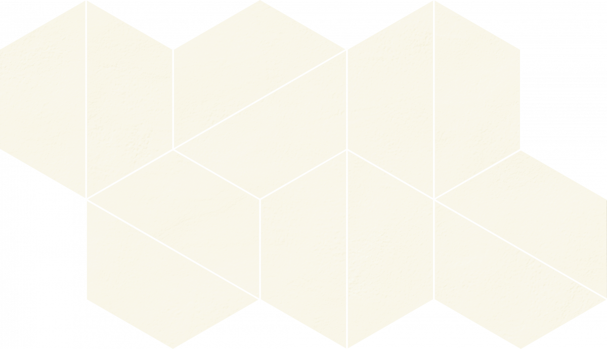 Мозаика Coliseumgres Progetto White Trapezium 620110000127, цвет бежевый, поверхность матовая, шестиугольник, 180x314