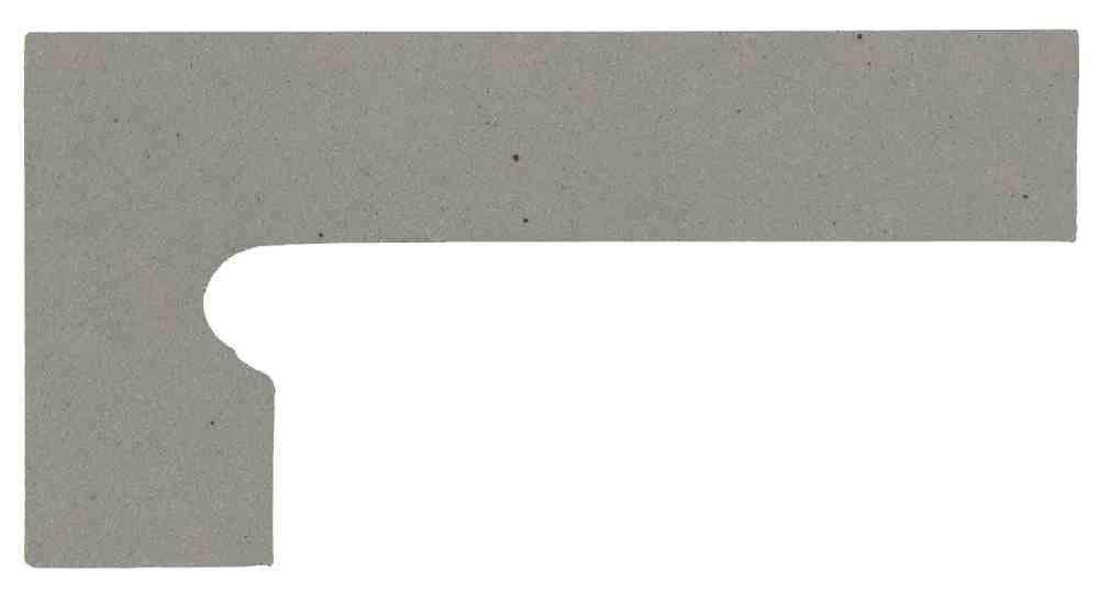Бордюры Canada Gres Gres Natura плинтус ступени левый Grey 013, цвет серый, поверхность матовая, прямоугольник, 80x390