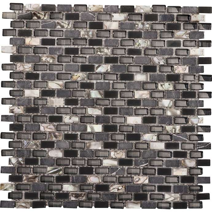 Мозаика L'Antic Colonial Tribal Pearl Black L244001091, цвет чёрный, поверхность глянцевая, под кирпич, 283x286