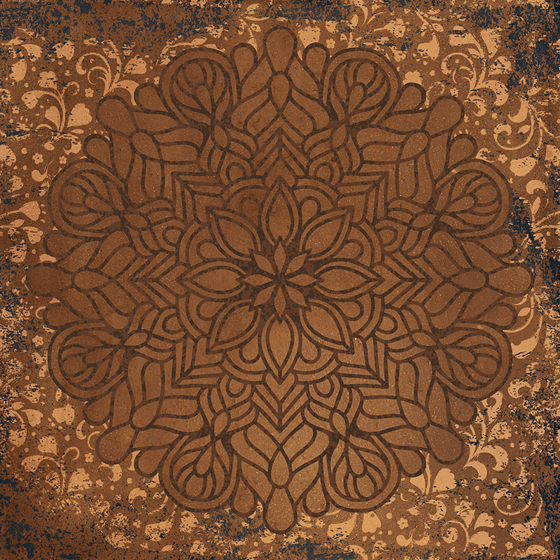 Керамогранит Colortile Rare Antique Brass Decor, цвет коричневый, поверхность матовая, квадрат, 600x600