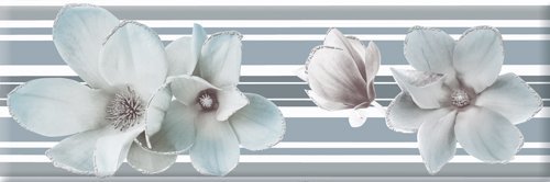 Декоративные элементы Estile Decor Steel Flower A, цвет серый, поверхность матовая, прямоугольник, 150x450