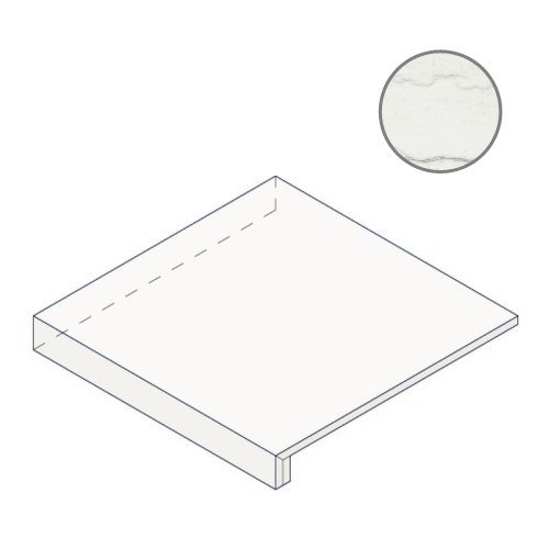 Ступени Italon Charme Advance Platinum White Scalino 160 Ang Sx 620070002023, цвет белый, поверхность матовая, прямоугольник, 330x1600