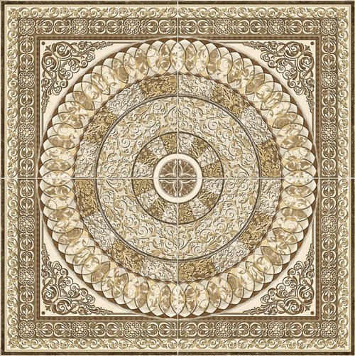 Декоративные элементы Estile Roseton Marble, цвет бежевый, поверхность матовая, квадрат, 900x900