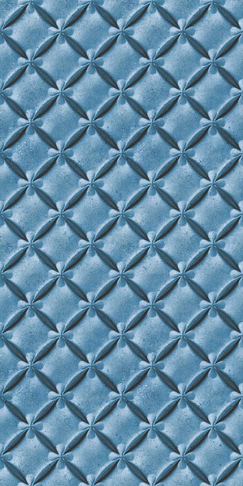 Керамогранит Ceracasa Deco Couture 3D4, цвет голубой, поверхность матовая, прямоугольник, 491x982